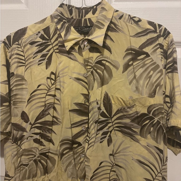 Tori Richard Hawaiian Shirt Sz XL Mens Yellow Monstera Leaves Tropical Cruise - Picture 10 of 13